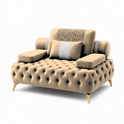 Solace 3+2+1 Sofa Set, 1 seater, beige, studio view