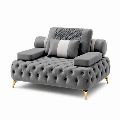Solace 3+2+1 Sofa Set, 1 seater, grey, studio view