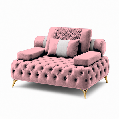 Solace 3+2+1 Sofa Set, 1 seater, pink, studio view