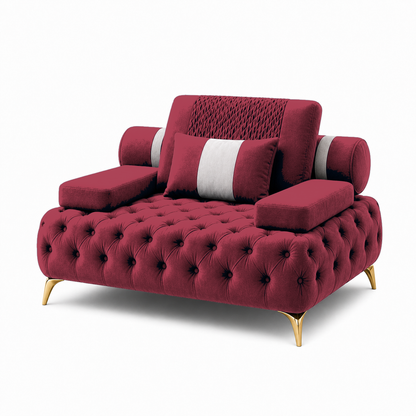 Solace 3+2+1 Sofa Set, 1 seater, red, studio view