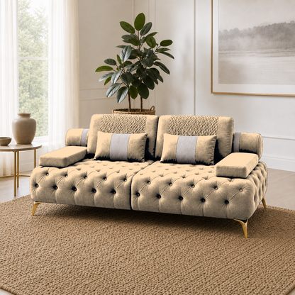 Solace 3+2+1 Sofa Set, 2 seater, beige, room view