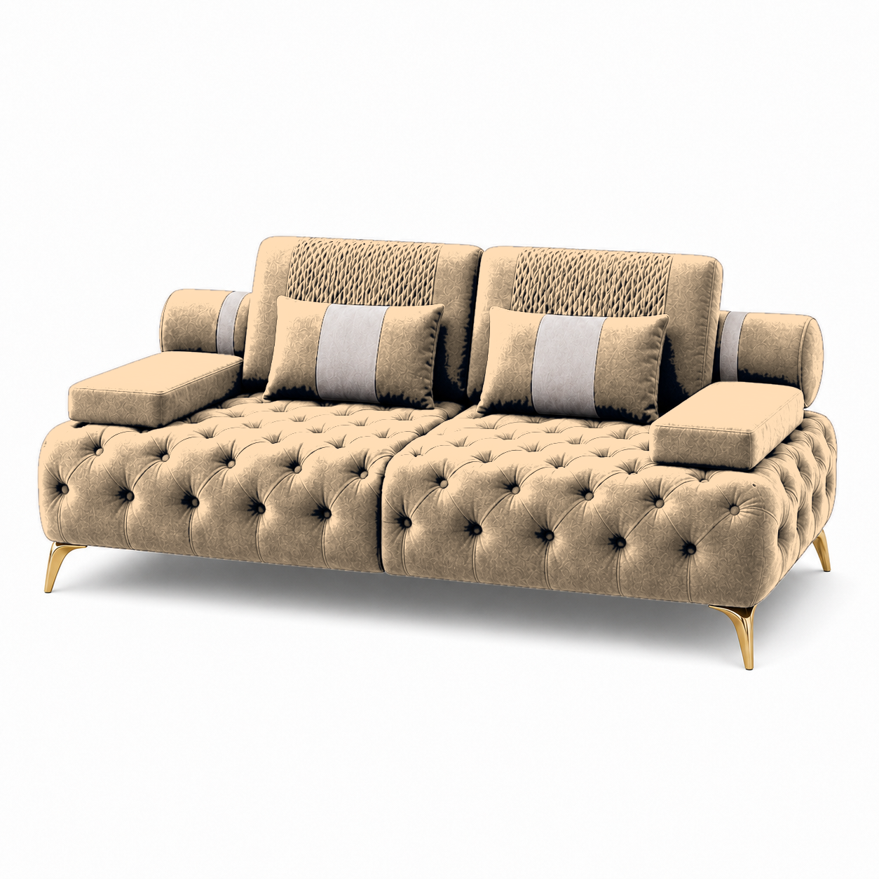 Solace 3+2+1 Sofa Set, 2 seater, beige, studio view