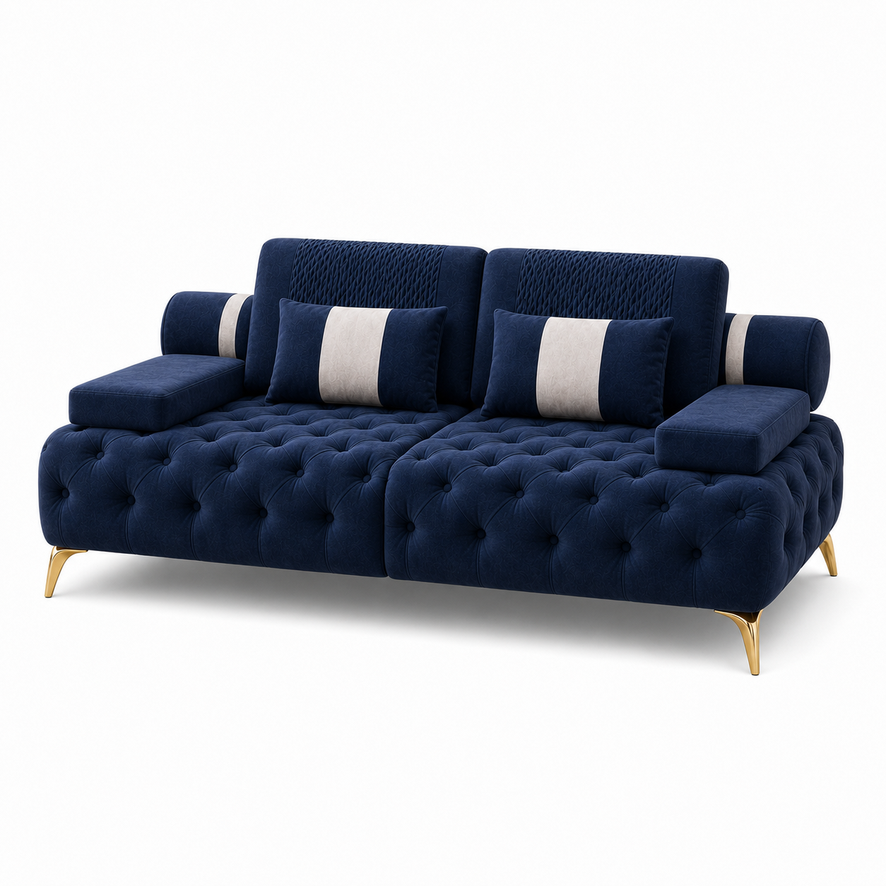 Solace 3+2+1 Sofa Set, 2 seater, blue, studio view