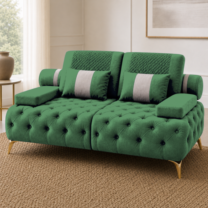 Solace 3+2+1 Sofa Set, 2 seater, green, detail view