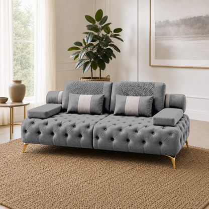 Solace 3+2+1 Sofa Set, 2 seater, grey, room view