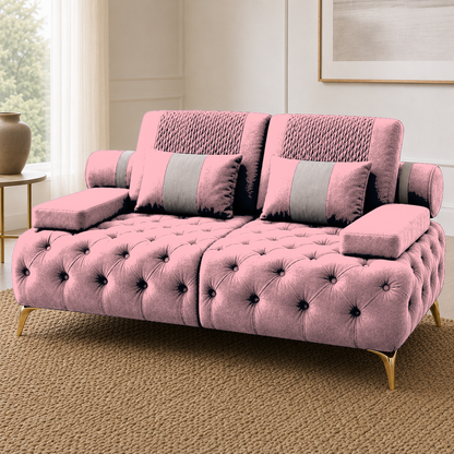 Solace 3+2+1 Sofa Set, 2 seater, pink, detail view