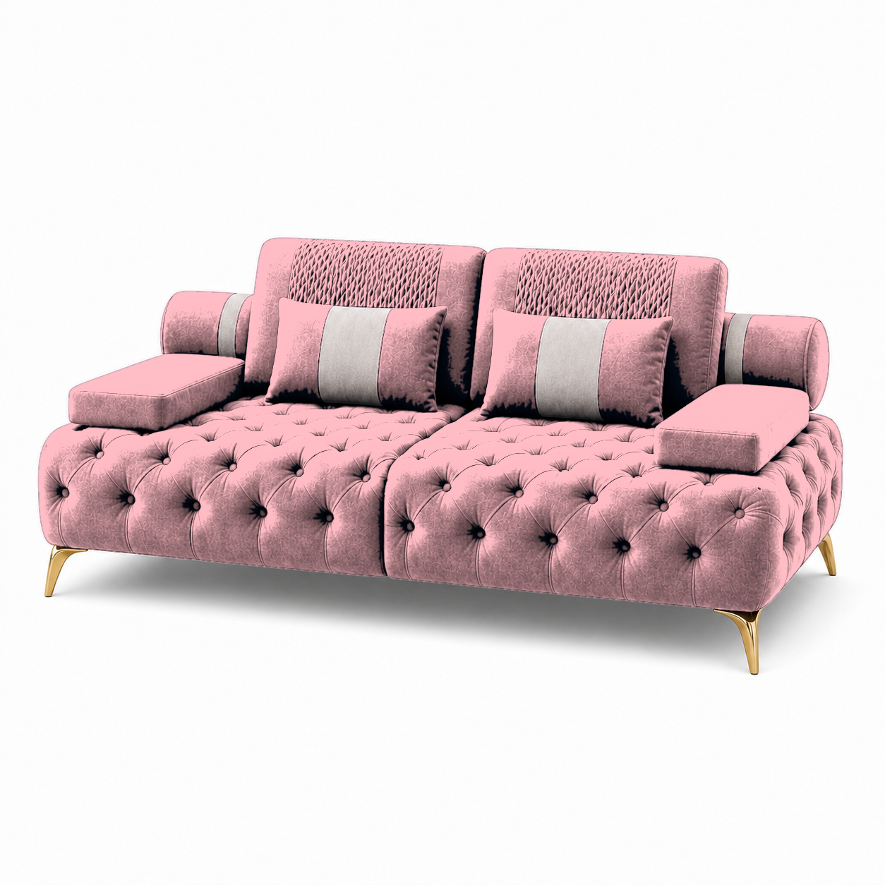 Solace 3+2+1 Sofa Set, 2 seater, pink, studio view