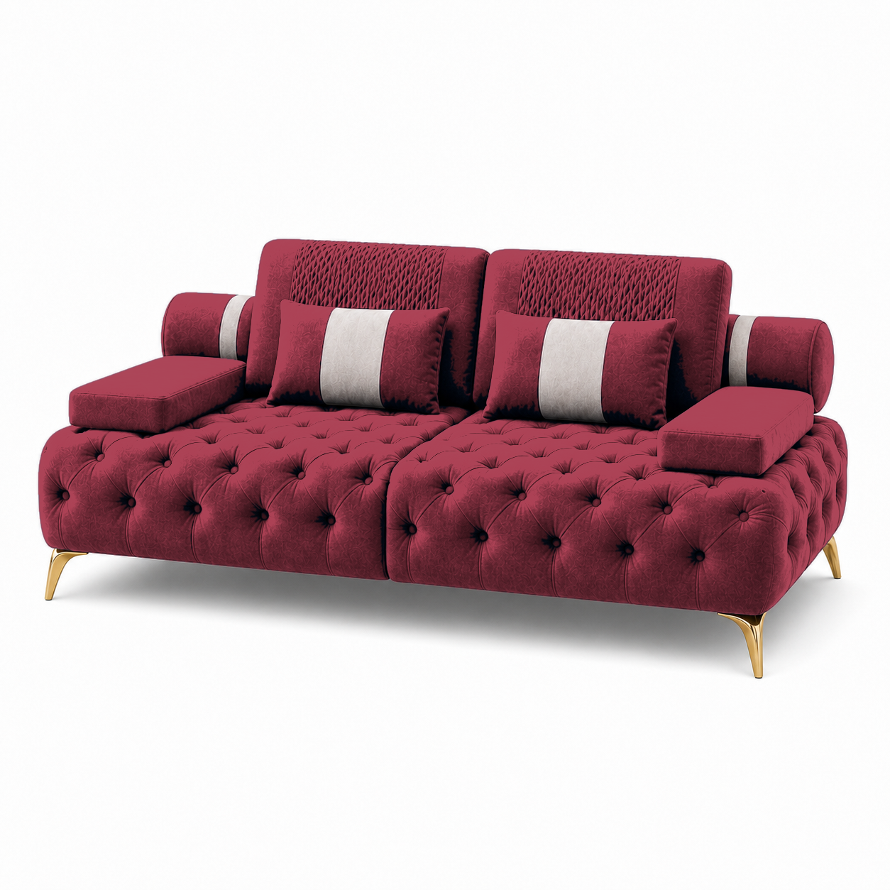 Solace 3+2+1 Sofa Set, 2 seater, red, studio view