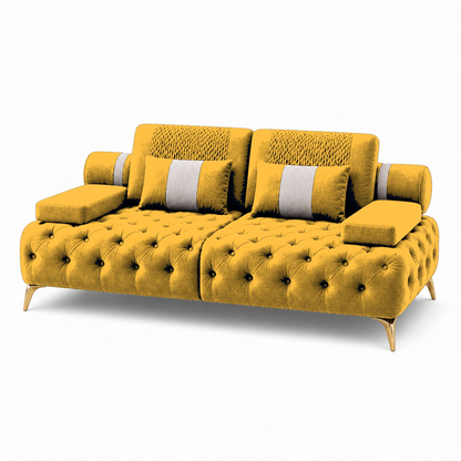 Solace 3+2+1 Sofa Set, 2 seater, yellow, studio view