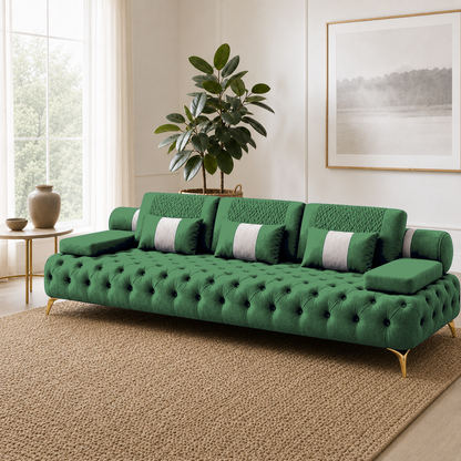 Solace 3+2+1 Sofa Set, 3 seater, green, room view