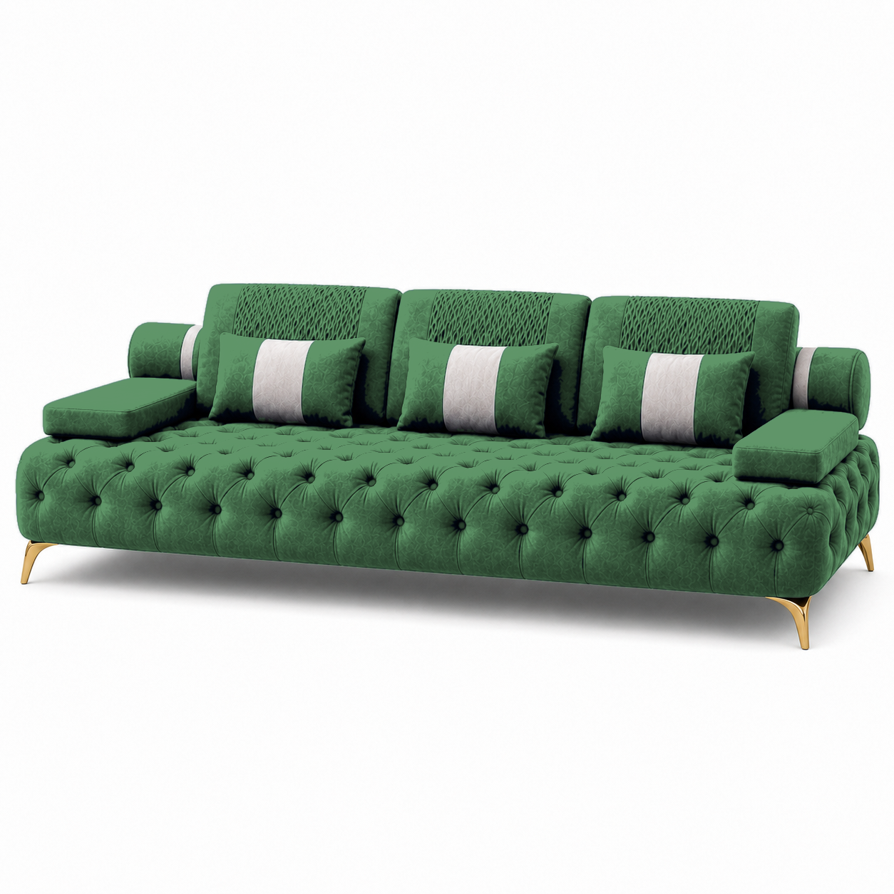 Solace 3+2+1 Sofa Set, 3 seater, green, studio view
