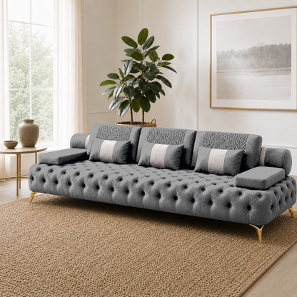 Solace 3+2+1 Sofa Set, 3 seater, grey, room view