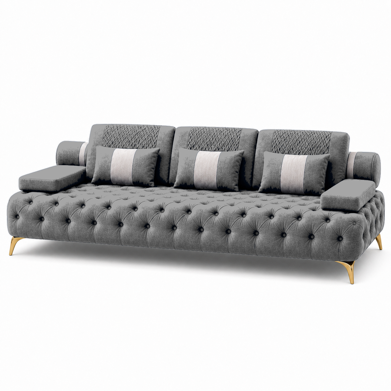 Solace 3+2+1 Sofa Set, 3 seater, grey, studio view