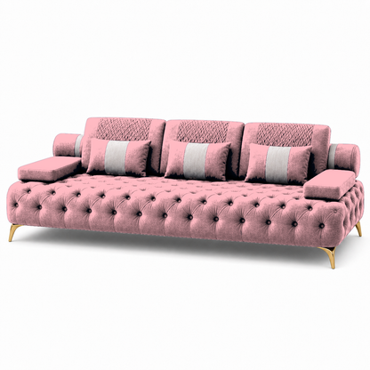 Solace 3+2+1 Sofa Set, 3 seater, pink, studio view