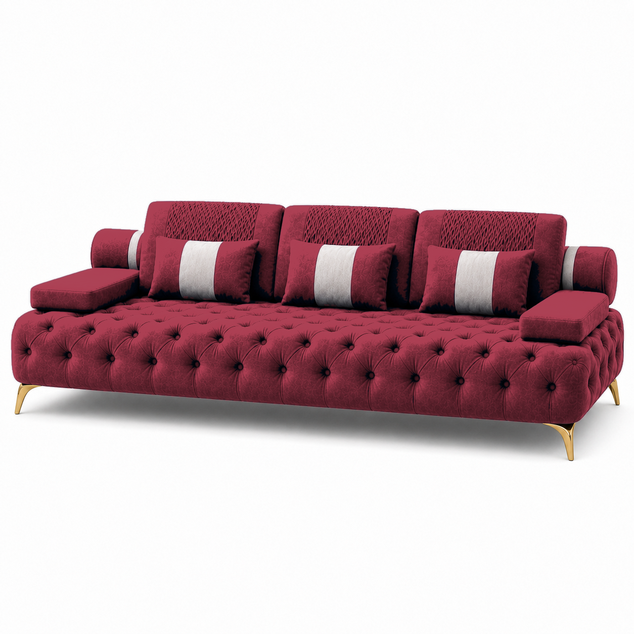 Solace 3+2+1 Sofa Set, 3 seater, red, studio view