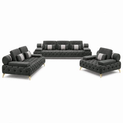 Solace - 3+2+1 Sofa Set, complete 3+2+1 sofa set front studio view