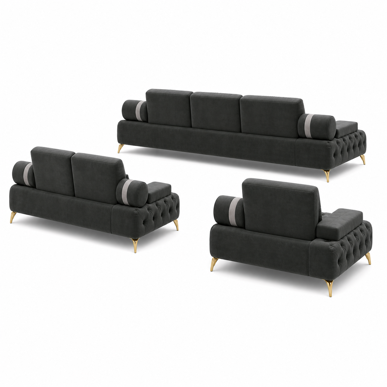 Solace - 3+2+1 Sofa Set, complete 3+2+1 sofa set side studio view