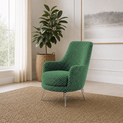 Solis 3+2+1 Sofa Set, 1 seater, green, room view