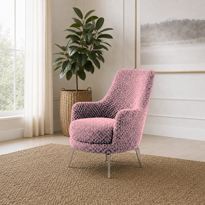 Solis 3+2+1 Sofa Set, 1 seater, pink, room view