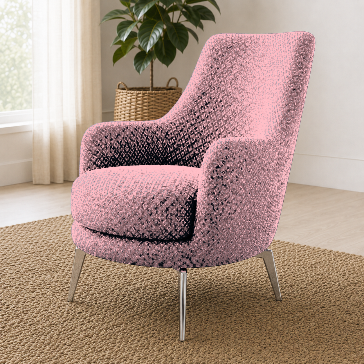 Solis 3+2+1 Sofa Set, 1 seater, pink, detail view