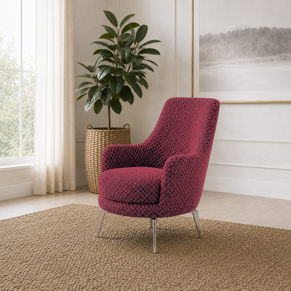 Solis 3+2+1 Sofa Set, 1 seater, red, room view