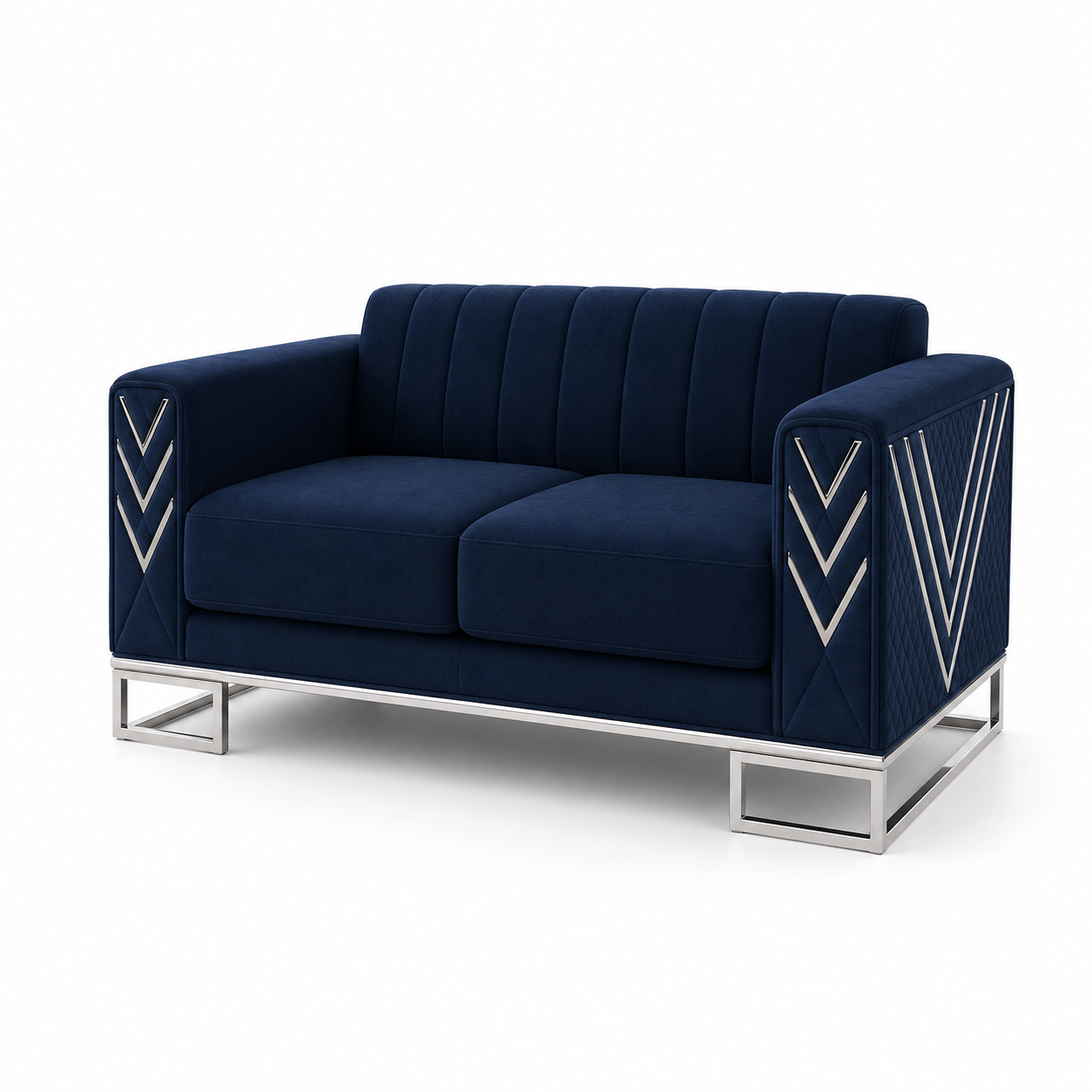 Solis 3+2+1 Sofa Set, 2 seater, blue, studio view