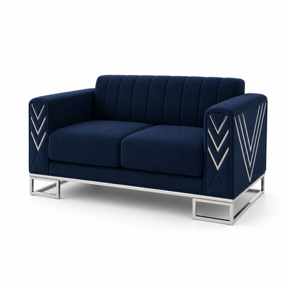 Solis 3+2+1 Sofa Set, 2 seater, blue, studio view