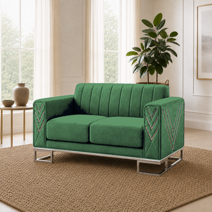 Solis 3+2+1 Sofa Set, 2 seater, green, detail view