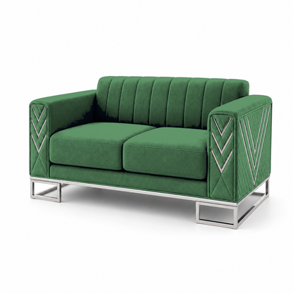 Solis 3+2+1 Sofa Set, 2 seater, green, studio view
