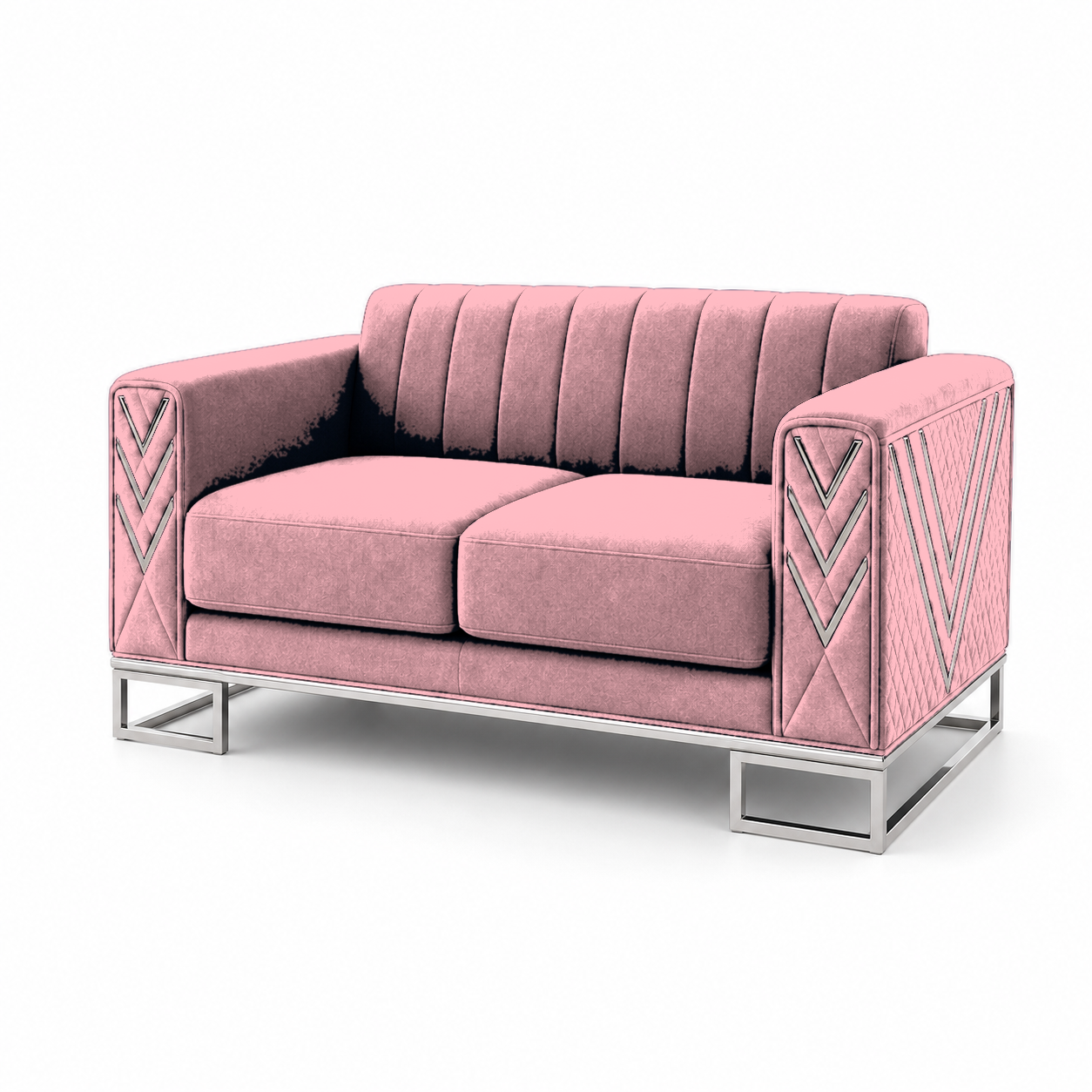 Solis 3+2+1 Sofa Set, 2 seater, pink, studio view