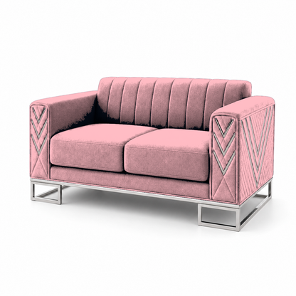 Solis 3+2+1 Sofa Set, 2 seater, pink, studio view