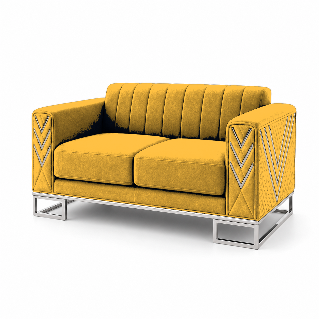 Solis 3+2+1 Sofa Set, 2 seater, yellow, studio view