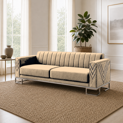 Solis 3+2+1 Sofa Set, 3 seater, beige, room view