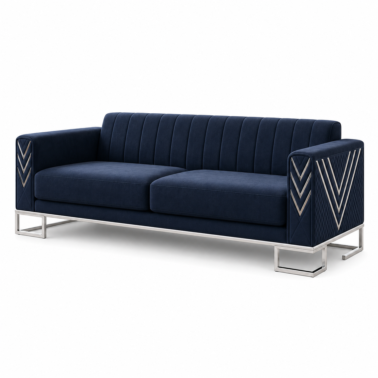 Solis 3+2+1 Sofa Set, 3 seater, blue, studio view