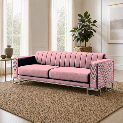 Solis 3+2+1 Sofa Set, 3 seater, pink, detail view