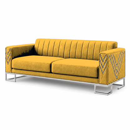 Solis 3+2+1 Sofa Set, 3 seater, yellow, studio view