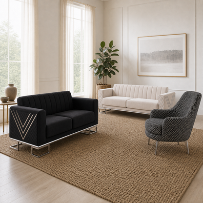 Solis - 3+2+1 Sofa Set, alternate room angle of the complete 3+2+1 sofa set