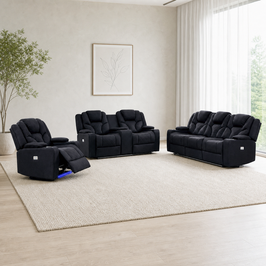 Solstice Recliner complete configuration in an editorial living room