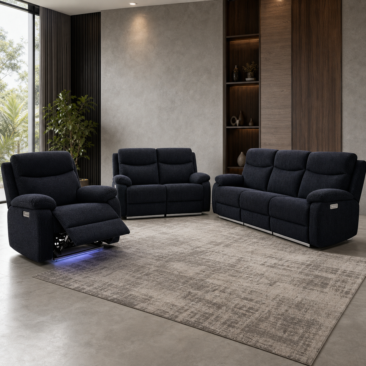 Solstice Recliner upholstery and reclining detail