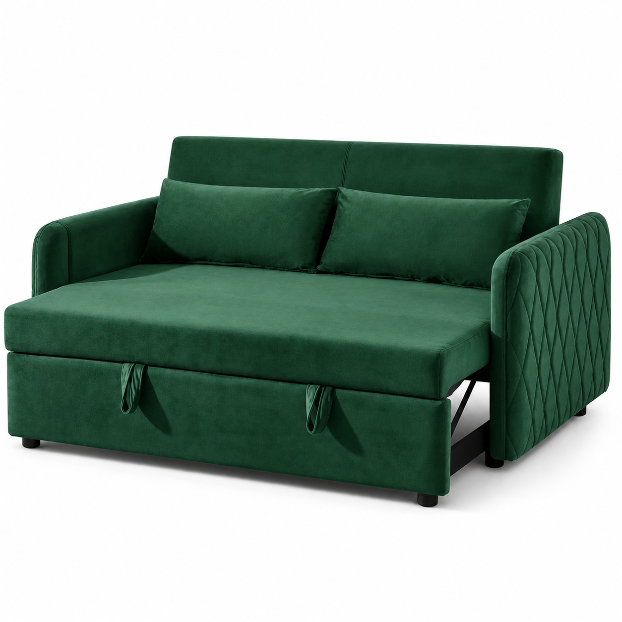 Soran - Sofa bed, fully open studio view on a pure-white background