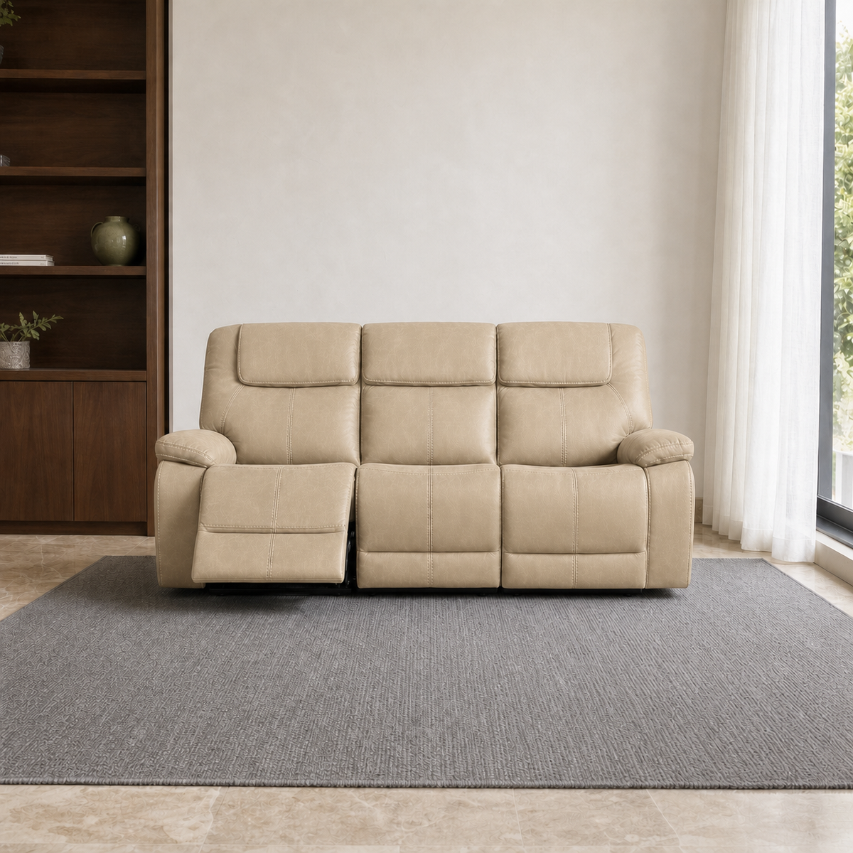 Spire Recliner 3 seater beige 01 main