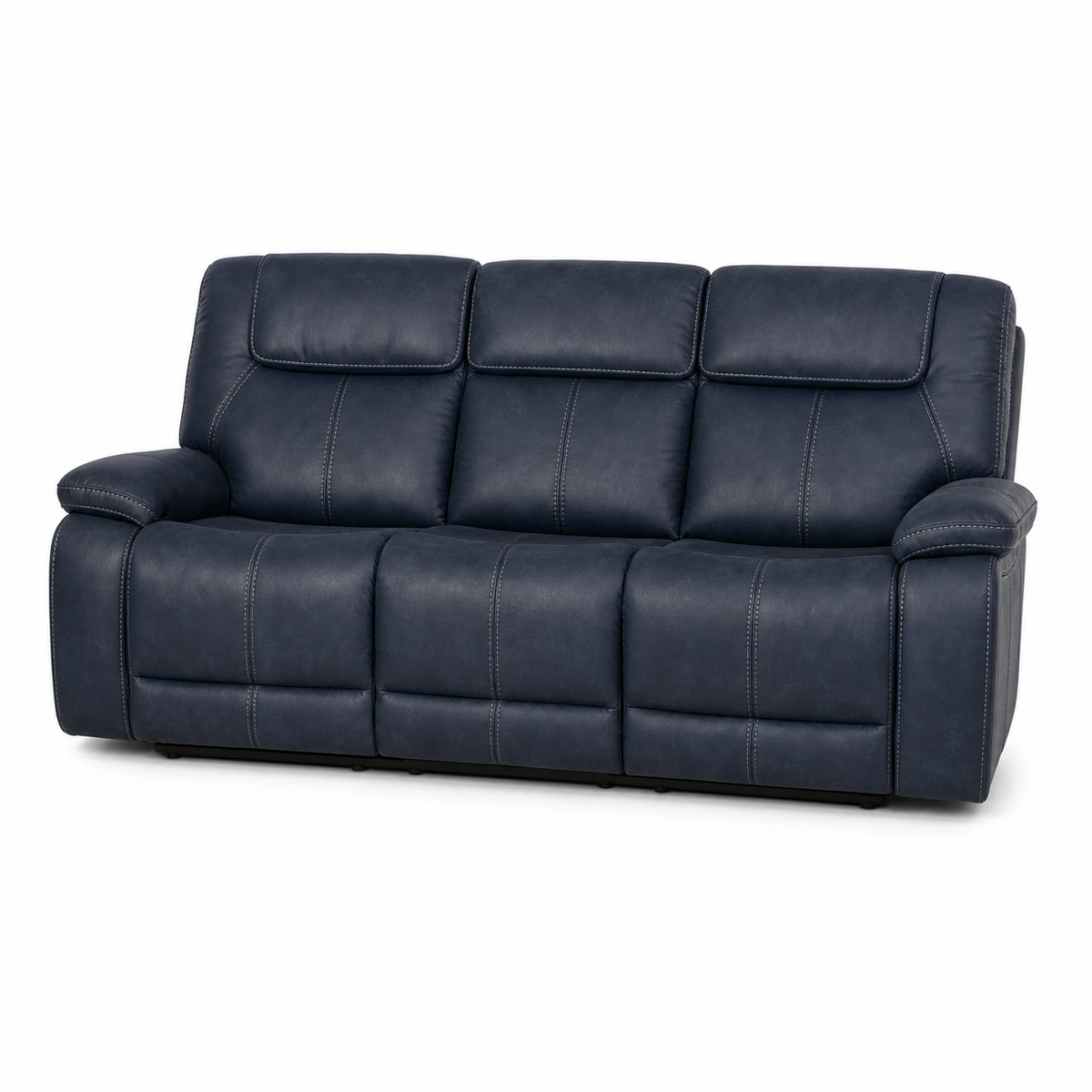 Spire Recliner 3 seater blue 02 white
