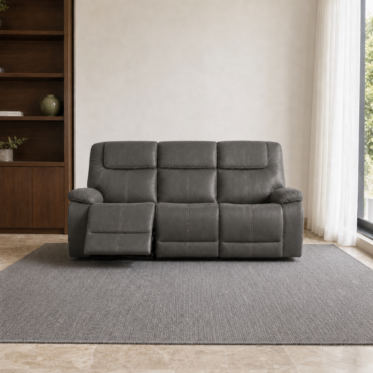 Spire Recliner 3 seater grey 01 main
