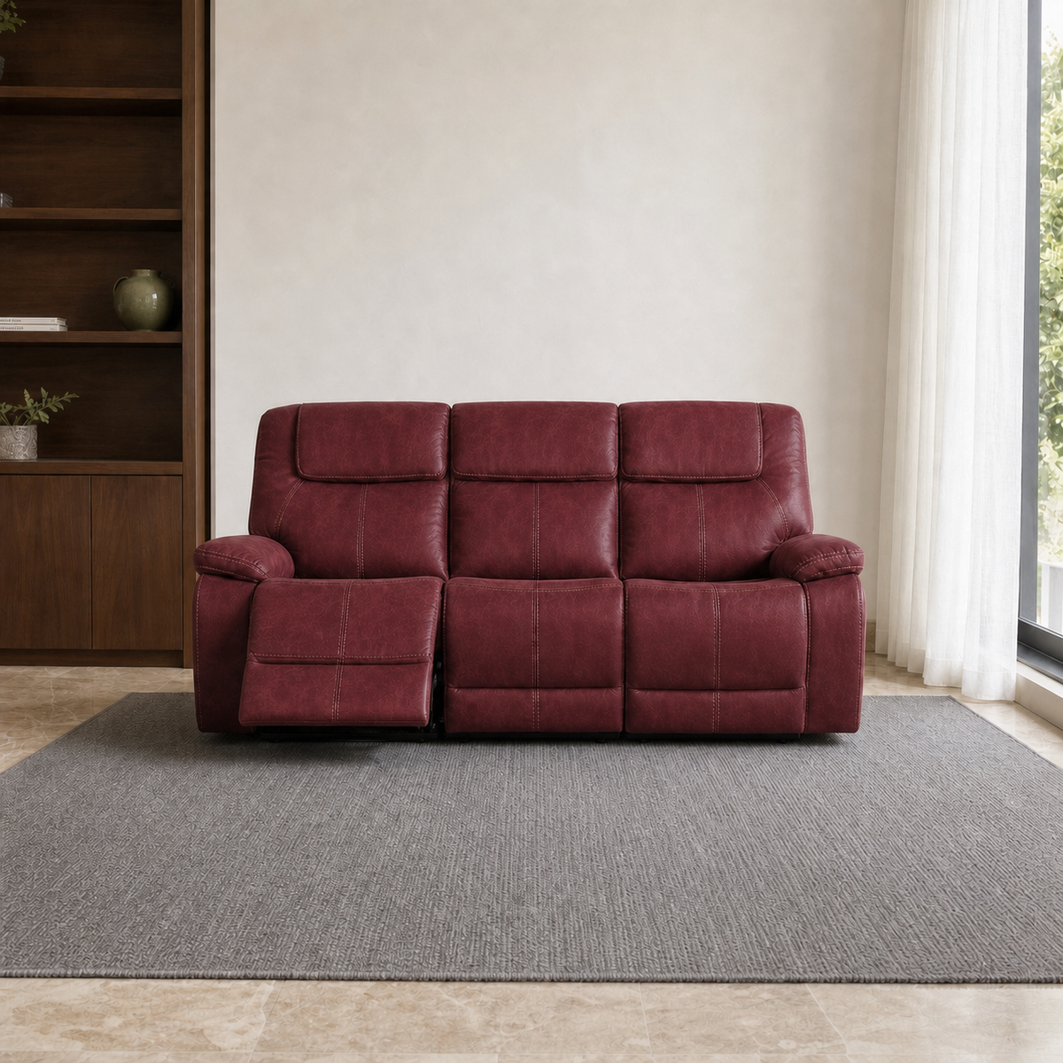 Spire Recliner 3 seater red 01 main