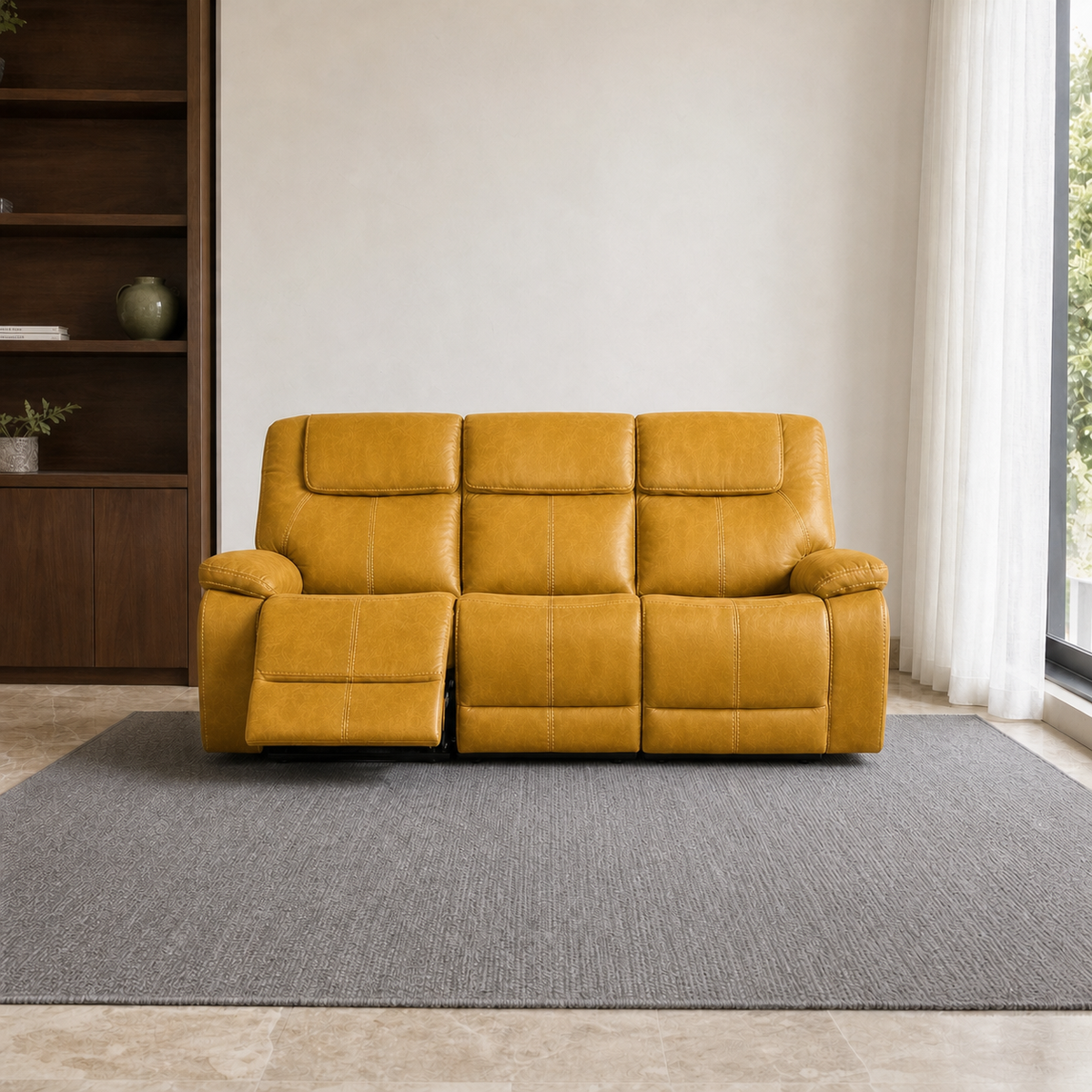 Spire Recliner 3 seater yellow 01 main