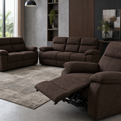 Spire Recliner upholstery and reclining detail