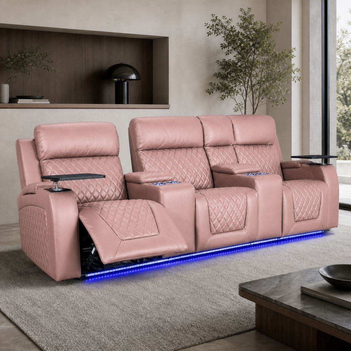 Summit Recliner 3 seater pink 01 main