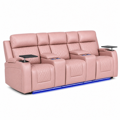Summit Recliner 3 seater pink 02 white