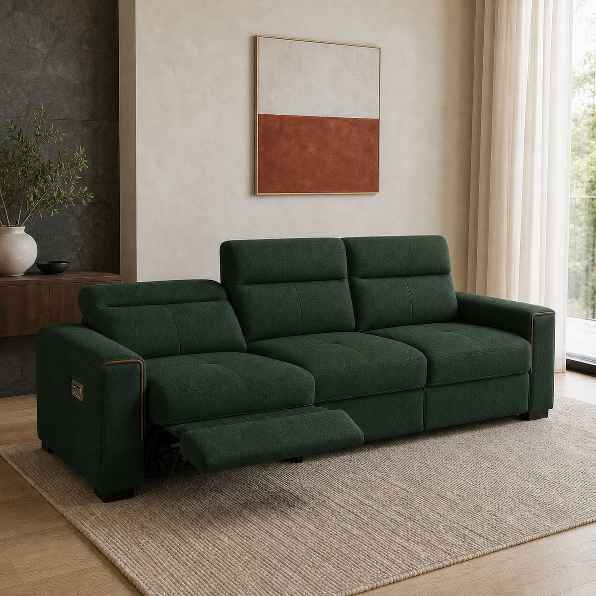 Sundial Recliner 3 seater green 01 main