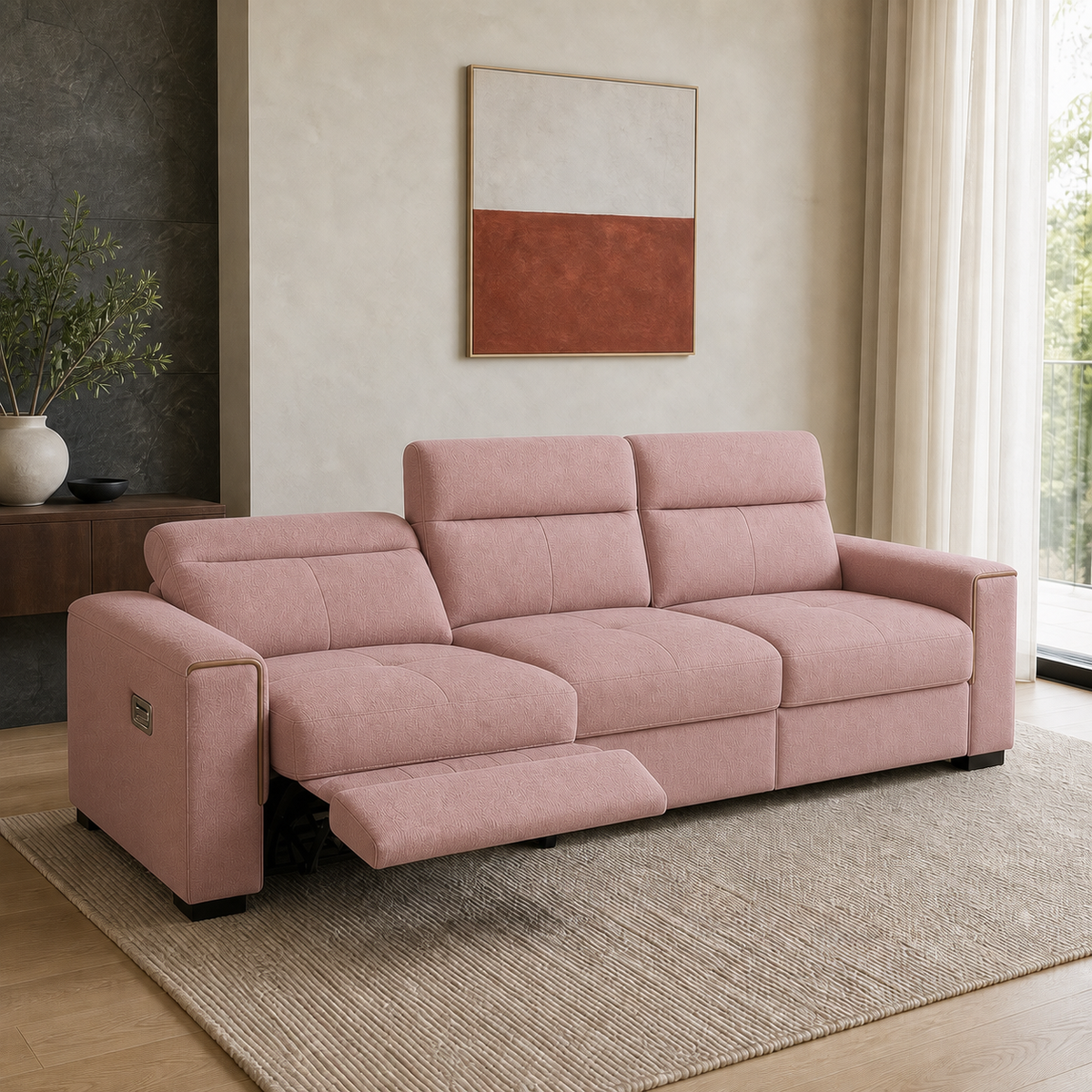 Sundial Recliner 3 seater pink 01 main